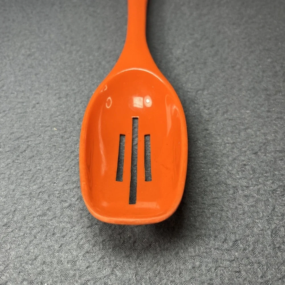 Vintage Foley Orange Plastic Slotted Serving‎ Spoon Mid-Century Kitchenware